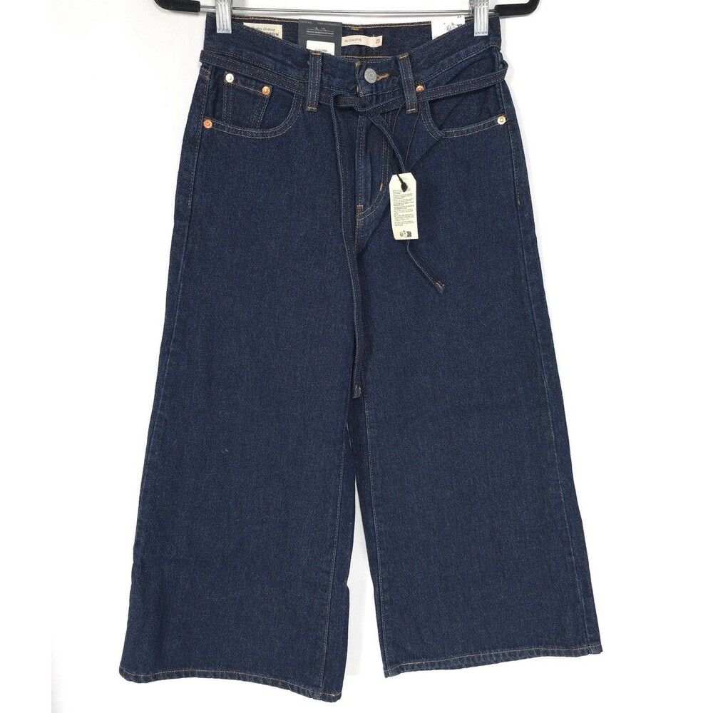 LEVI’S PREMIUM New Women’s XL Culotte Jeans 23 Dark Blue Crop Wide Leg Baggy